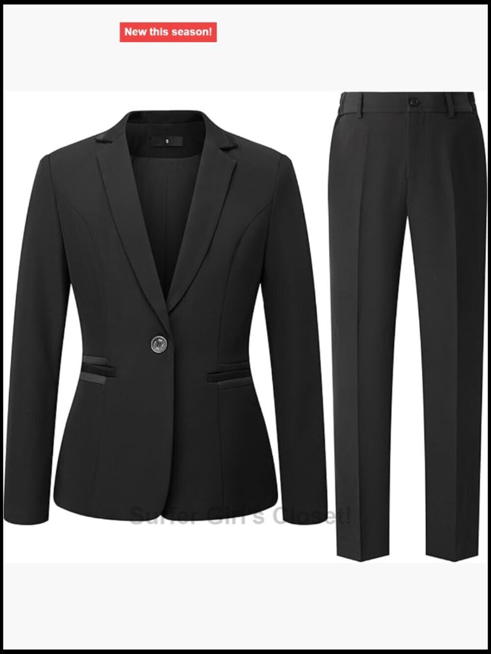 Women's 2 Piece Pants Suit Set One Button Blazer Business Casual Outfits